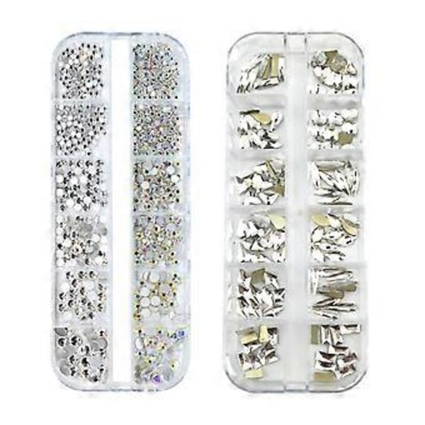 Glänsande Kristall Flatback Rhinestones, Multiformade Nagelstenar för Mångsidiga Dekorationer, Kreativitet, Resor med Prisvärt Nagelkonstset för DIY-Projekt