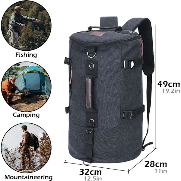 Svart 49x29x32cm Vandringsryggsäck, Militärryggsäck med stor kapacitet