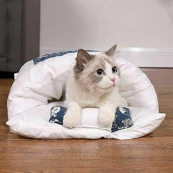 Husdjur Löstagbar Tvättbar kattsovsäck Cat Quilt Kennel Cat Lit