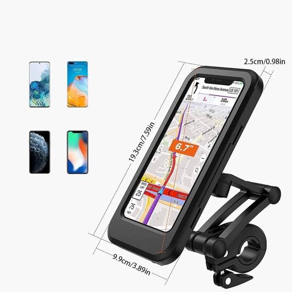 Vattentät cykeltelefonhållare, 360° Scooter Smartphonehållare med R