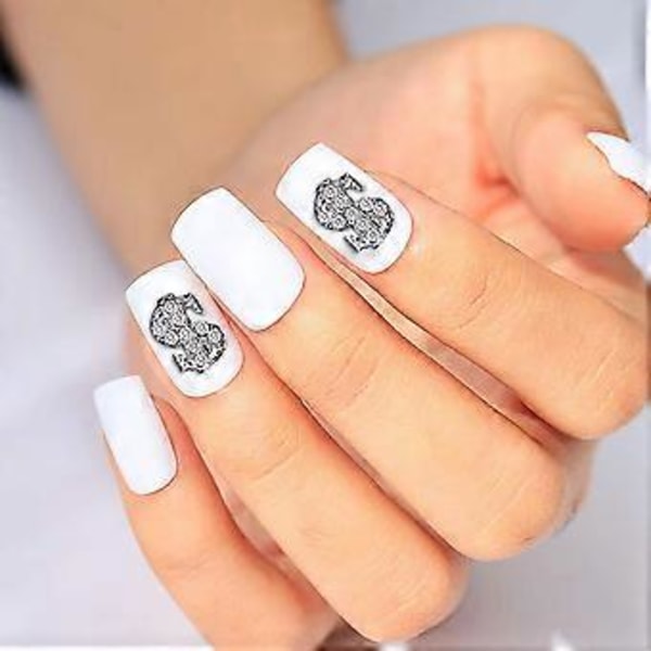 Eleganta Nagelkonstdekorationer, Klara Falska Diamanter Dollartecken Nagelberlocker För Kvinnor Flickor Hantverk Smycken DIY, Glänsande Silverlegering Förbättrar Din