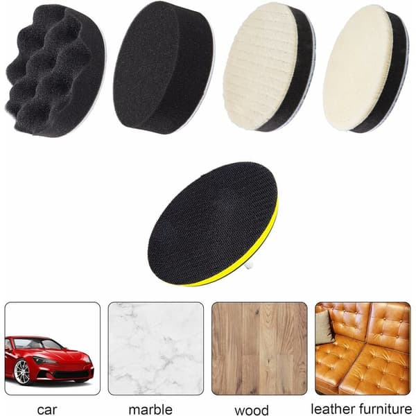 Bilpoleringssvamp Kit, Poleringsputer med Drill Adap
