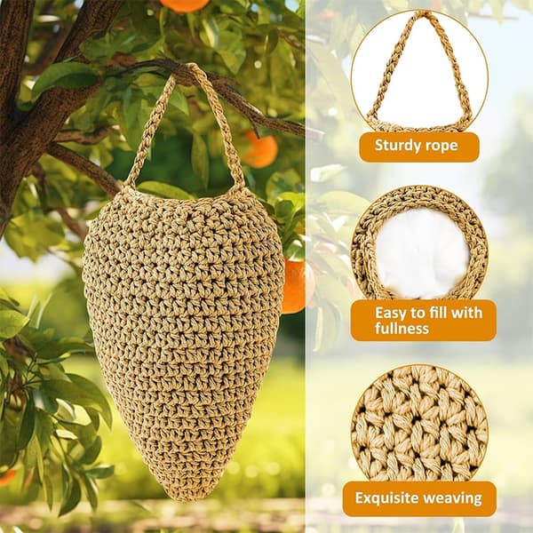 Hæklet gedehamsebo-ornament brown