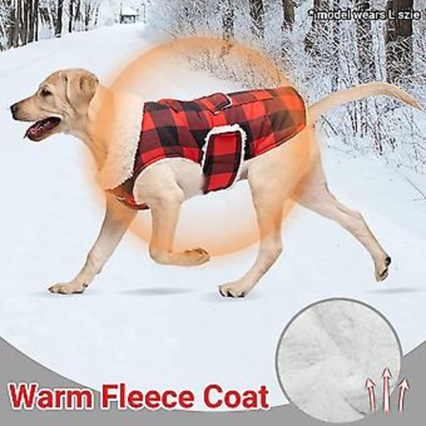 Hundens vinterjacka - Vindtät fleece varm tjock hundjacka för snö regnigt kallt
