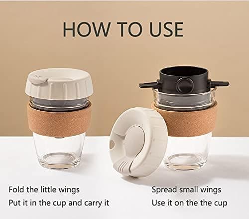 Kaffefilter i rustfrit stål og harpiks til 1-2 kopper, papirløs kaffe
