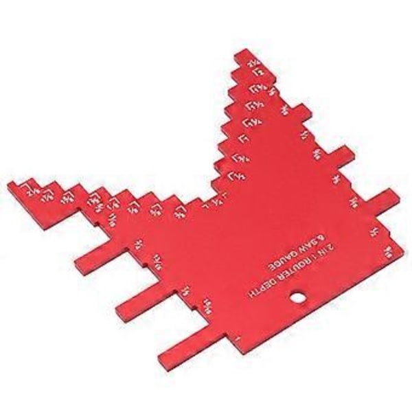Steg djupmätare 2 i 1 aluminiumlegering noggranna lasermarkeringar mätare för fräs bordssåg röd ( )