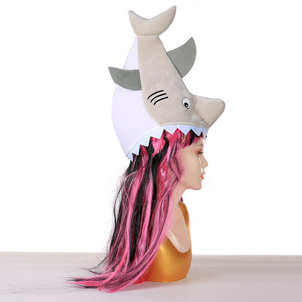 Vuxen Shark Plysch Hatt Fisk Undervattensvärlden Huvudbonader Prop Carniva
