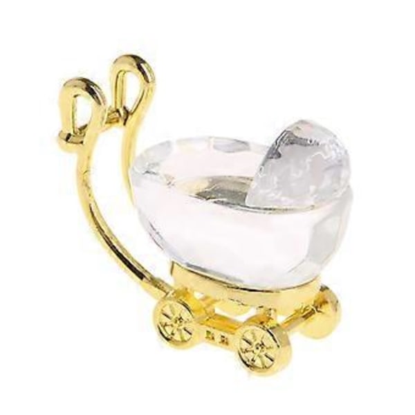 Kristall Barnvagn Dopgåva Barn Födelsedagspresenter Baby Shower Favörer Silver Silver
