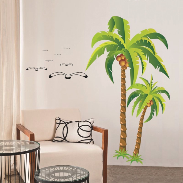 Väggdekor Coconut Tree Birds Väggdekor Väggdekoration för