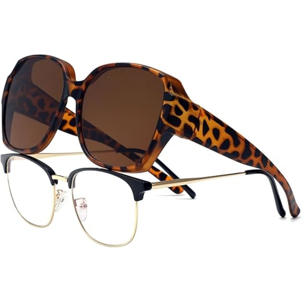 Moderigtige polariserede solbriller, udendørs kørsel solbeskyttelse og UV-beskyttelse solbriller, multifunktionelle briller, unisex, leopardprint leopard print