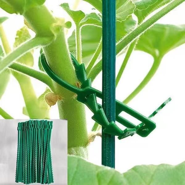 100 stycken Justerbara Trädgårdsväxtbindare, 13 cm Flexibla Plast