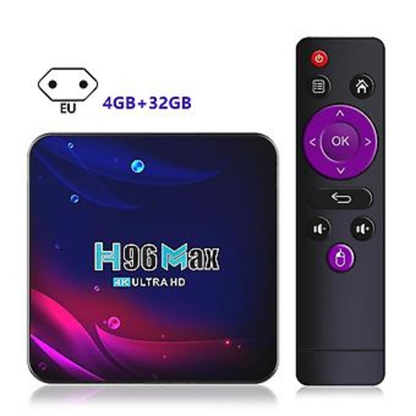 Android 11 Smart TV-box för hemmet med hög prestanda, mediaspelare för sovrum (EU-kontakt 4GB 32GB)