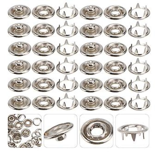 100 st Prycknappar Ihåliga Fem Klor Spännen Tryckknappar Spännen Prycknappar Fästen (11mm)