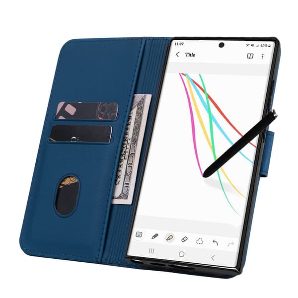 Multifunksjonell kortholder flip-deksel til iPhone XR – Støtsikkert – Kongeblå Royal Blue