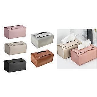 PU Lær Tissue Oppbevaringshylle Papirhåndklebeholder Elegant Rektangulær Tissue Dispenser Moderne Tissueboks Grå Grey