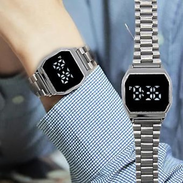 Elektronisk Digital Klocka Multifunktionell Modeklocka Casual Armbandsur För Kvinnor Män Ny (Svart)