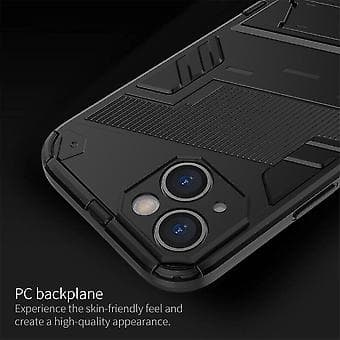 Slankt deksel for iPhone 14 Plus Støtsikkert tolags stativdeksel Black