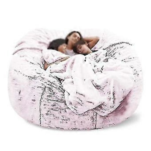 Lat soffa Sittpuff Konstgjord päls Sittpuff Bönpåse (135cm*65cm Snö röd)