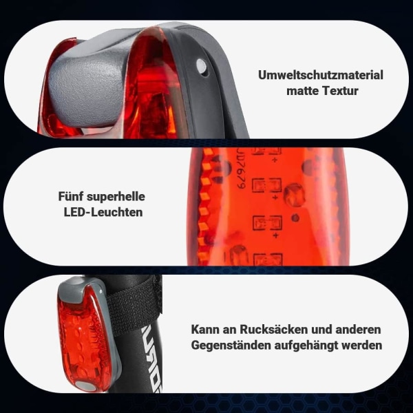 LED blinkande säkerhetsljus - 4 st Skolväska Clip Outdoor Sports