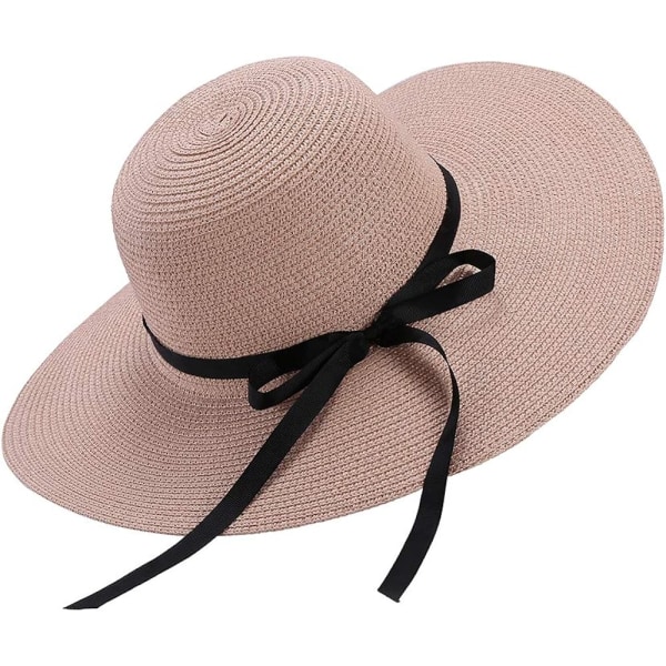 Solhattar Sommarhatt för kvinnor, hatt med bred brätte, halm, hopfällbar, Bo
