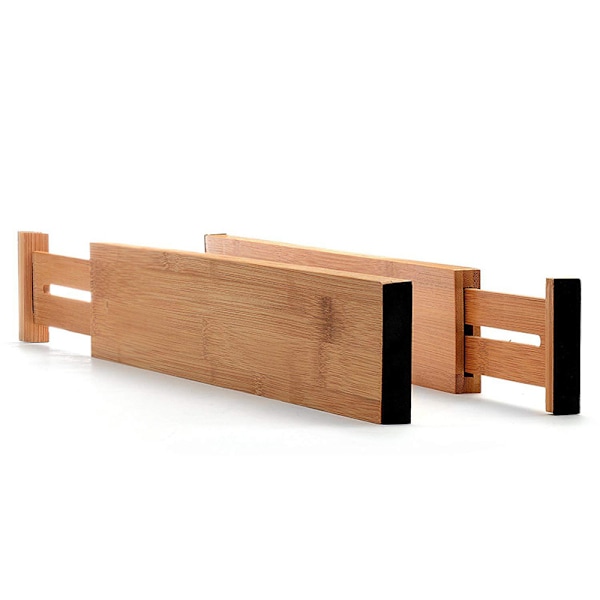 Set med 4 lådavdelare i bambu, justerbar organizer, Exp