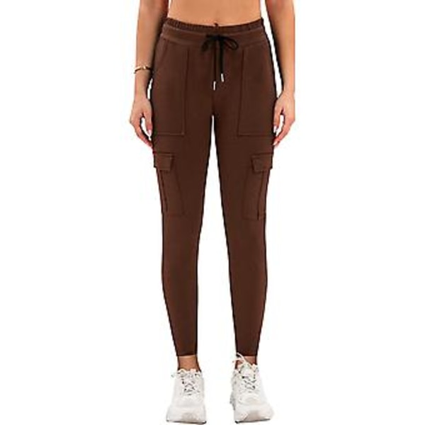 Yogabyxor för kvinnor med fickor, stretchiga, avsmalnande, med dragsko, löpning, S-3XL