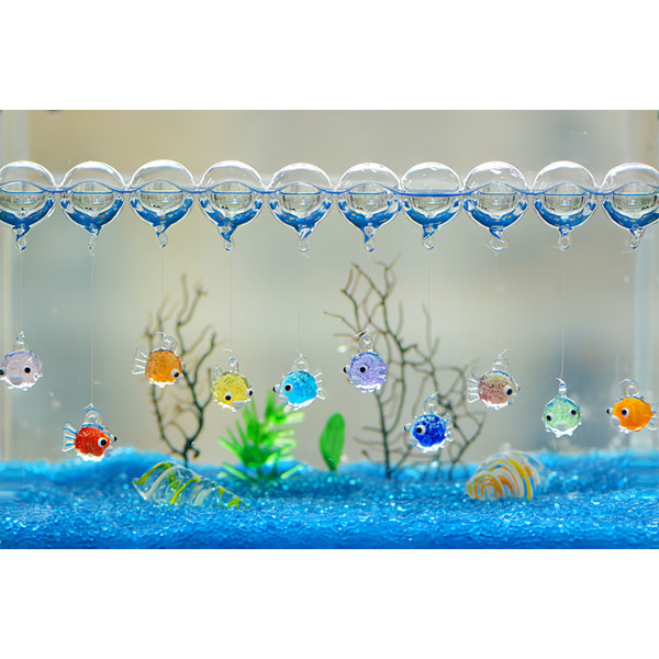 5 akvarie flydende kugler, lysende pufferfisk flydende kugle bobler, akvarium mikro landskabsdekoration