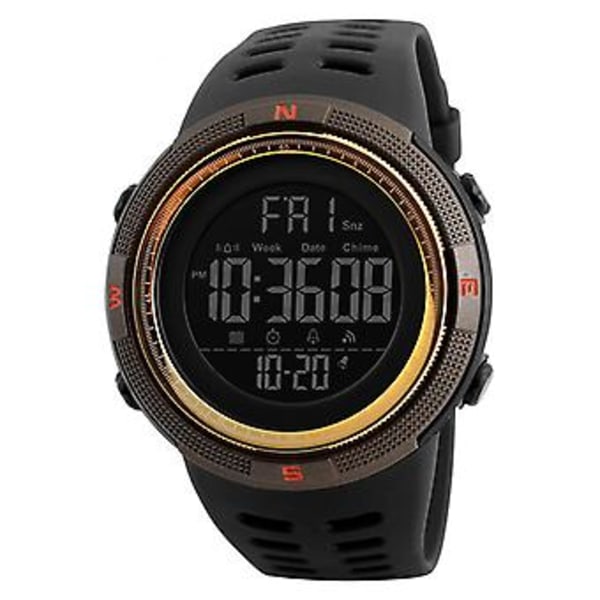 Elektronisk Digital Klocka Multifunktionell Modeklocka Casual Armbandsur För Män Pojkar Ny (Svart Kaffe)