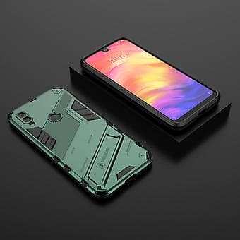 Slankt deksel for Redmi Note7 Støtsikkert tolags stativdeksel Green