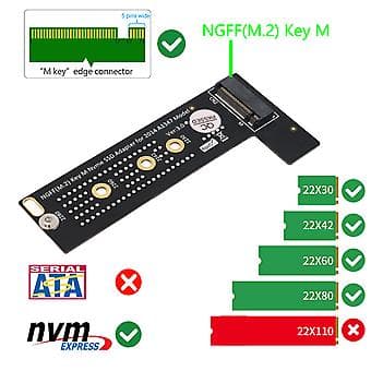 Opgradering til M.2 M-Key NVME til A1347 SSD Konverterkort Adapter