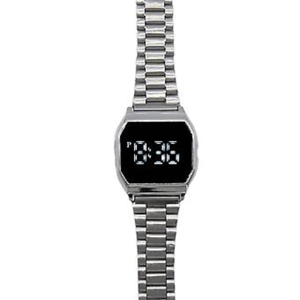 Elektronisk Digital Klocka Multifunktionell Modeklocka Casual Armbandsur För Kvinnor Män Ny (Silver)
