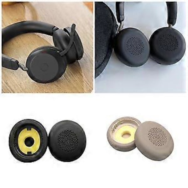 Ersättningsöronkuddar Mjuka Svamp Ovala Öronkuddar för Evolve 2 75 MS Hörlurar Memory Foam Skydd Reparation Svart Black