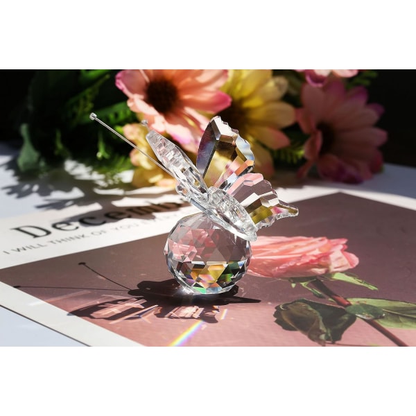 Butterfly Ornament K9 Crystal Glass Mirror Ball Suncatcher Orname