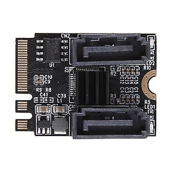 Høj effektivitet for M.2 A for Key + E for Key til SATA 3 Adapter med 2 SATA III