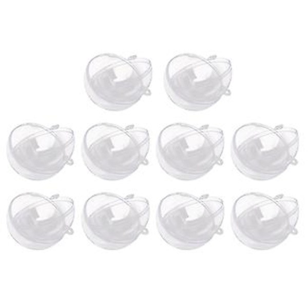 10 st 8 cm Transparenta Ihåliga Julgranspynt Plast Hängande Julkula Dekoration för Hem Kontor Showcase
