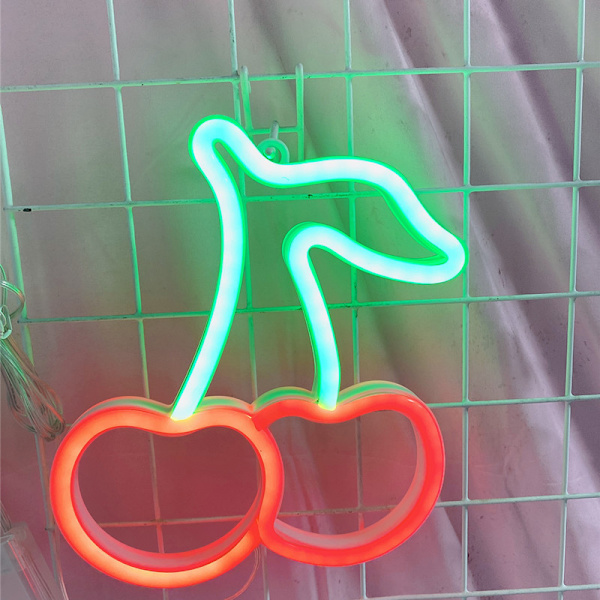 Cherry Neonskylt för väggdekor, Led Neon Light Väggskylt hängande