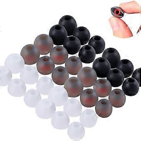 18 Par Udskiftnings Silikone Ørepropper Øre Tips Udskiftninger Nyd Bedre Lyd Lille/Medium/Stor til In-Ear Hovedtelefoner grå til rød transparant gray to red transpar