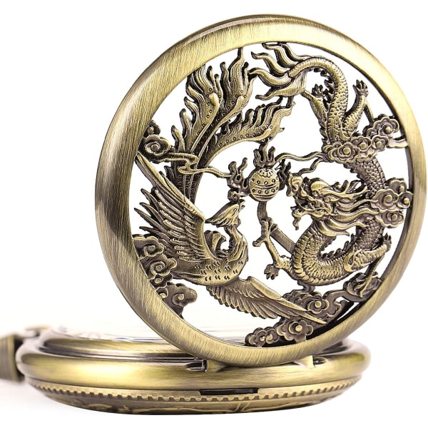 Antik mekanisk watch Lucky Dragon & Phoenix (Best Wish