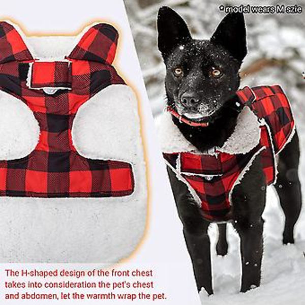 Hundens vinterjacka - Vindtät fleece varm tjock hundjacka för snö regnigt kallt