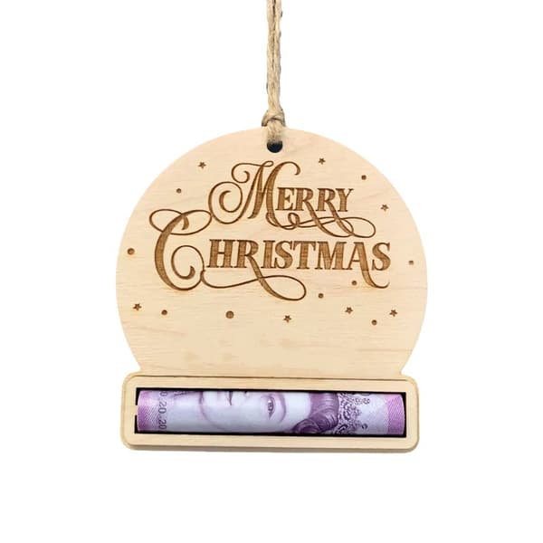 Unik julepengeholder for pengegave, pengeholder i tre, juletrepynt, jul Rectangular snowflake