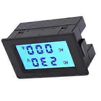 QH4835A LCD Dobbelt Display Strømspenningsmåler Elektrisk Digital Amperemeter Voltmeter AC80-400V