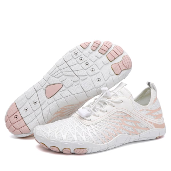 Sommar utomhus vattensportskor, halkfria fiske- och badskor, snabbtorkande, ventilerande vandringsskor, vit, 37 White 37