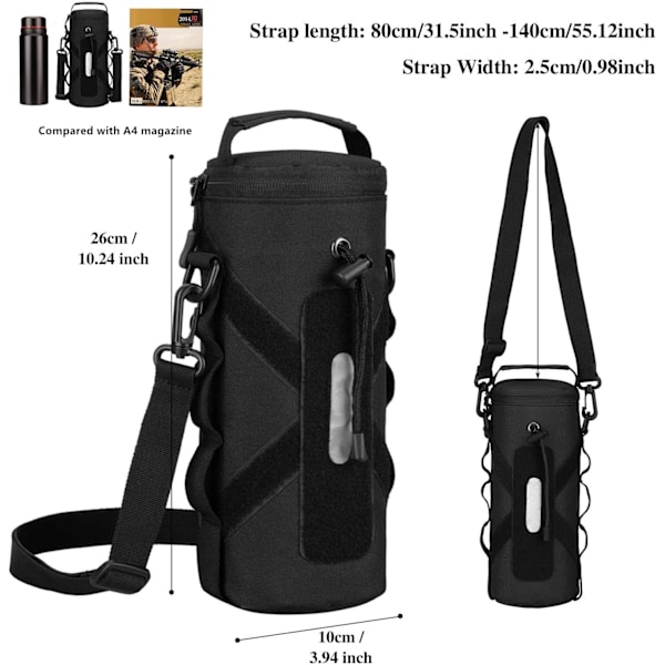 Vattentät vattenflaskväska 550ml/800ml/1000ml Military Style Tac