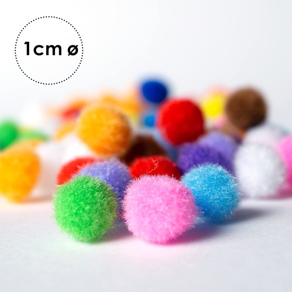 500 Creative Leisure Pompoms 10mm - Flerfärgad Pompom - Fantastisk D