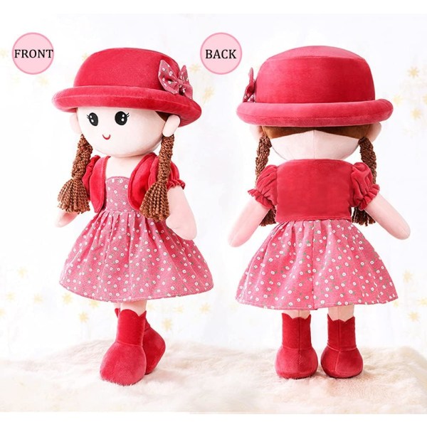 Girl Tras Doll Söt plyschleksak Mjuk Baby Doll Princess Hat and Deta