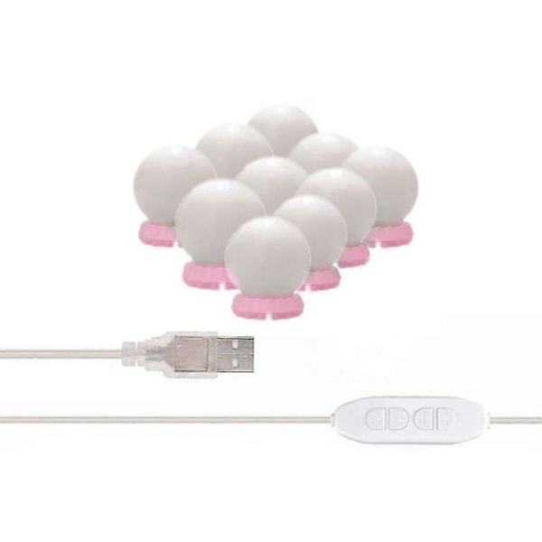 LED speillys, 7000K, Hollywood speillys sminkelyspære, egnet for sminkebord/baderomsspeil, rosa