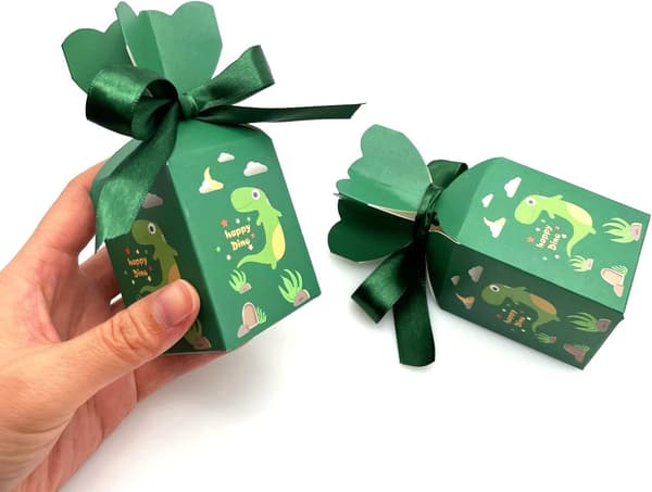 50 st Gröna Presentaskar för Barn Dinosaurie Kalas Presentaskar för Barn