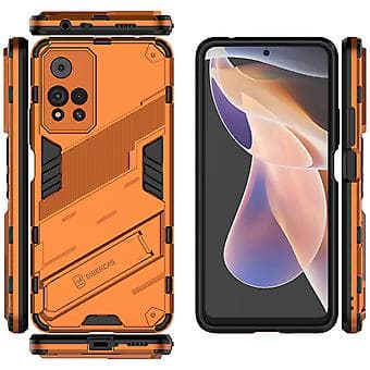 Slankt deksel for Redmi Note11 Pro 5G Støtsikkert tolags stativdeksel Orange