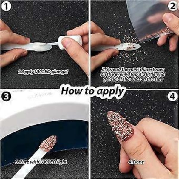 Strålande Glans Till Hands, Nagelkonst DIY Med Flerfärgade Glas Kristaller