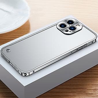 Metalramme Frosted PC-etui til iPhone 13 mini Silver